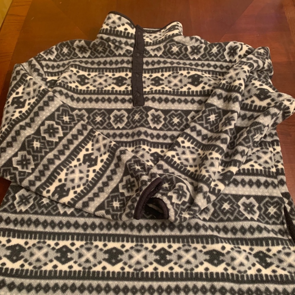 Mens Fleece L.L Bean 1/4 button up